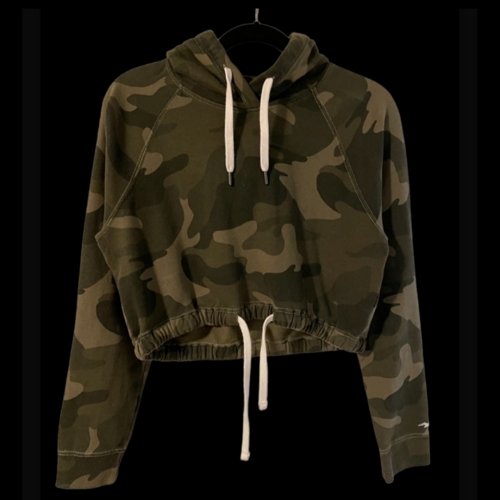 Hollister Hooded Cropped Camouflage Sweatshirt